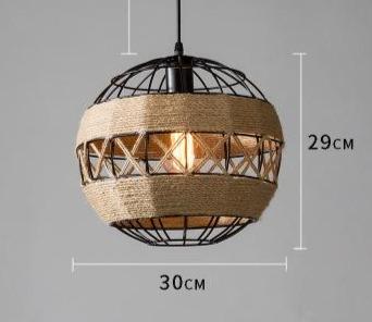 Hemp Rope Lamp Retro Creative Personality American Rural Small Chandelier