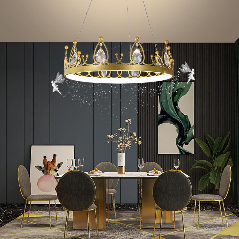 Chandelier Crown Luxury Living Room Bedroom Crystal Lamp