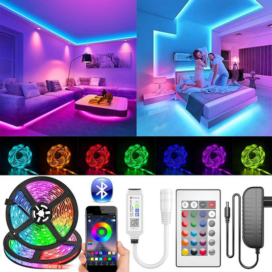 5050 SMD Bluetooth LED Strip Lights 30M 20M RGB LED LightFlexible Ribbon Waterproof Tape Diode DC 12V Bluetooth Control-1