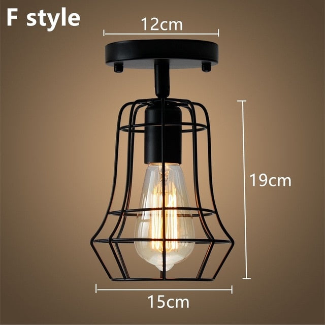 Modern Led Ceiling Lights Adjustable Angle Iron Cage Loft Bulb Ceiling Lamps E27 Industrial Indoor Lighting ZXD0004