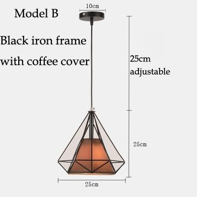 Retro Nordic restaurant chandelier wrought iron personality industrial style creative chandelier lighting living room chandelier