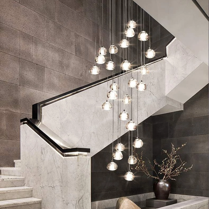 Glass LED Pendant Stair Lights Living Room Cafe Bedroom Lighting Lampara Colgante Cocina Fixtures Nordic Loft Hanging Lamp