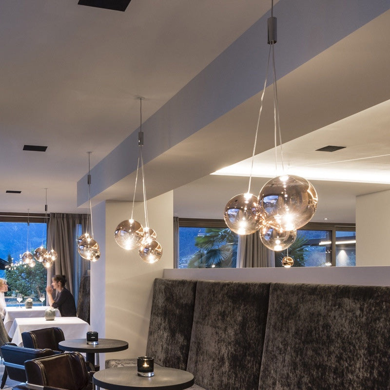 Modern Led Glass Ball Pendant Lamp for Kitchen Dining Room Bedroom Hanging Light Restaurant Chandeliers