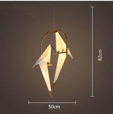 Nordic Bird Iron Pendant Light Paper Crane LED Lamp   Suspension Luminaire Loft Living Room Restaurant Pendant Lamp