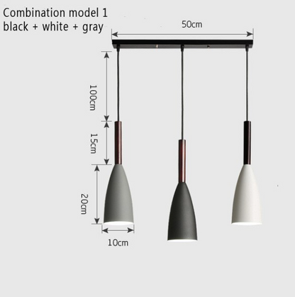 Nordic Minimalism Droplight E27 Aluminum Wood Pendant Lights, Home Restaurant Decor Lighting Lamp And Bar Showcase Spot Light