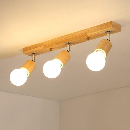 Modern Wood Metal Ceiling Lamp 39cm LED Coffe Bar Shop rRestaurant Decoration TV Background Lighting Light Fixture