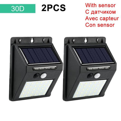 Solar Light 20 30 48 60 96 LED Waterproof PIR Motion Sensor Security Solar Lamp Outdoor Emergency Wall Light