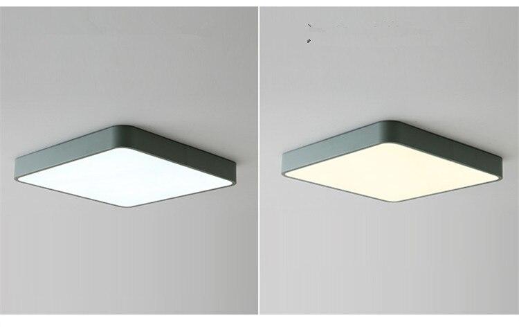 Modern LED Ceiling Light Ultra-thin Colorful Square  Iron Acrylic Kitchen Bedroom Indoor Dustproof Lighting Fixture