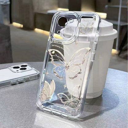 Transparent Butterfly Shockproof Phone Case For iPhone 13 Case iPhone 11 12 14 15 16 17 Pro Max XS XR 7 8 Plus Soft Clear Cover