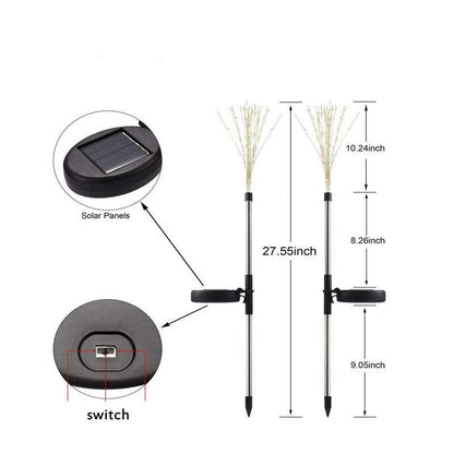 90/150 LED Solar Christmas Lights Outdoor Waterproof Solar Fireworks Light Lawn Lights Garden Decor Holiday Lamp