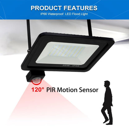 LED FloodLight PIR Motion Sensor Reflector LED Flood Light Waterproof IP66 Spotlight Wall Outdoor Lighting White Warm White
