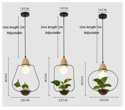 Modern Simple Plant Chandelier American Restaurant Coffee Shop Balcony Iron Decorative Lamps and Lanterns