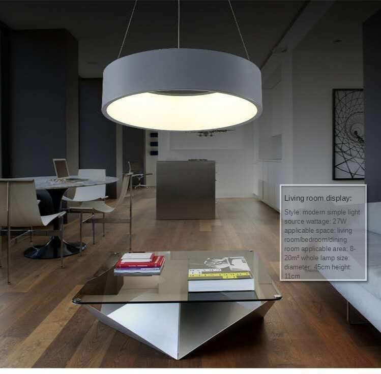 Gray Circle LED Pendant Lights Modern For Dining Room Restaurant Decoration Hanging Lamp Living Bedroom Fixtures Luminaria