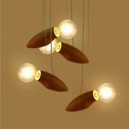 New design Modern Creative Cartoon Bee Lamp Balcony Small Wood Loft Pendant Lamp Cord Loft Hanging Light Bulb Stairs Decorated