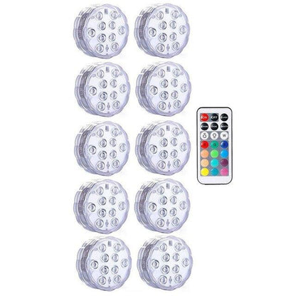 IP68 Waterproof Multi Color Submersible LED Lights Underwater Night Lamp Tea Light Vase Bowl Party Wedding Christmas Decoration