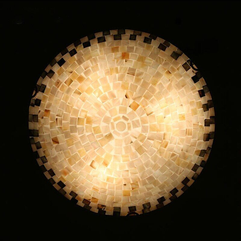 Tiffany Mediterranean Natural Shell Ceiling Light Toilet Lustres Night Light Led Ceiling Lamp Bedroom Ceiling Lighting Kitchen