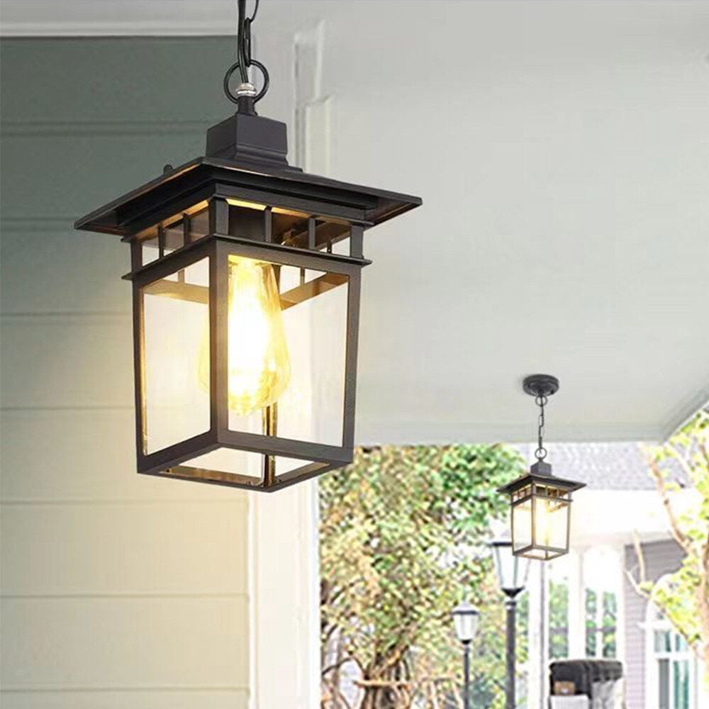 Vintage E27 Outdoor Waterproof and Rust-proof Courtyard Lamp Corridor Aisle Balcony Chandelier Villa Garden Pendant Light