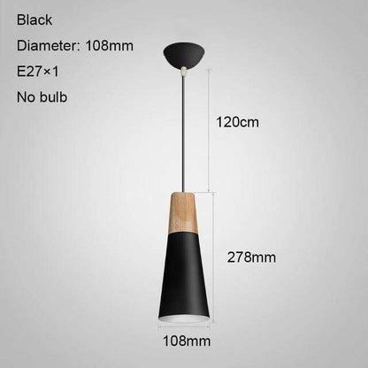 Nordic LED Pendant Lights Dining Room Pendant Lamp Modern Colorful Restaurant Kitchen Coffee Bedroom Loft Hanglamp Wood E27