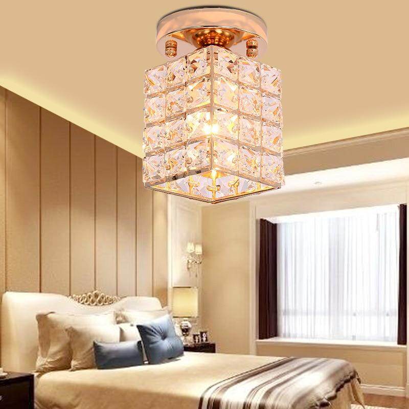 Modern Decor Crystal Flush Mount Ceiling Light Fixture Crystal Ceiling Lamp for Hallway Bar Kitchen Dining Room