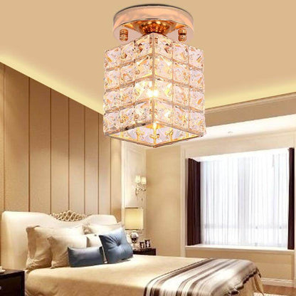 Modern Decor Crystal Flush Mount Ceiling Light Fixture Crystal Ceiling Lamp for Hallway Bar Kitchen Dining Room