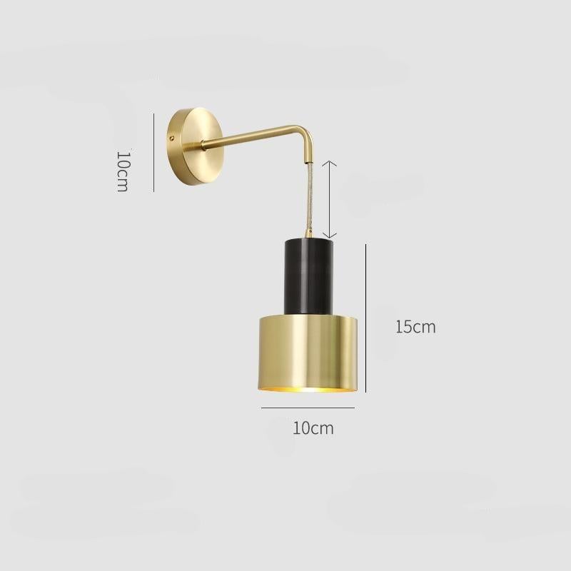 Nordic Copper Bedroom Wall Lamp Creative Modern Minimalist Stair Corridor Porch Living Room Dining Room Personality Copper Wall Lamp