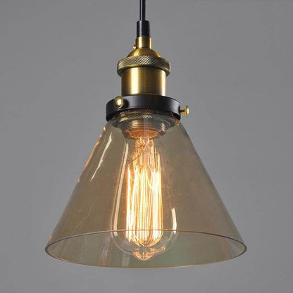 Vintage Glass Pendant Lights Loft Hang Lamp Smoky Grey Hanging Light