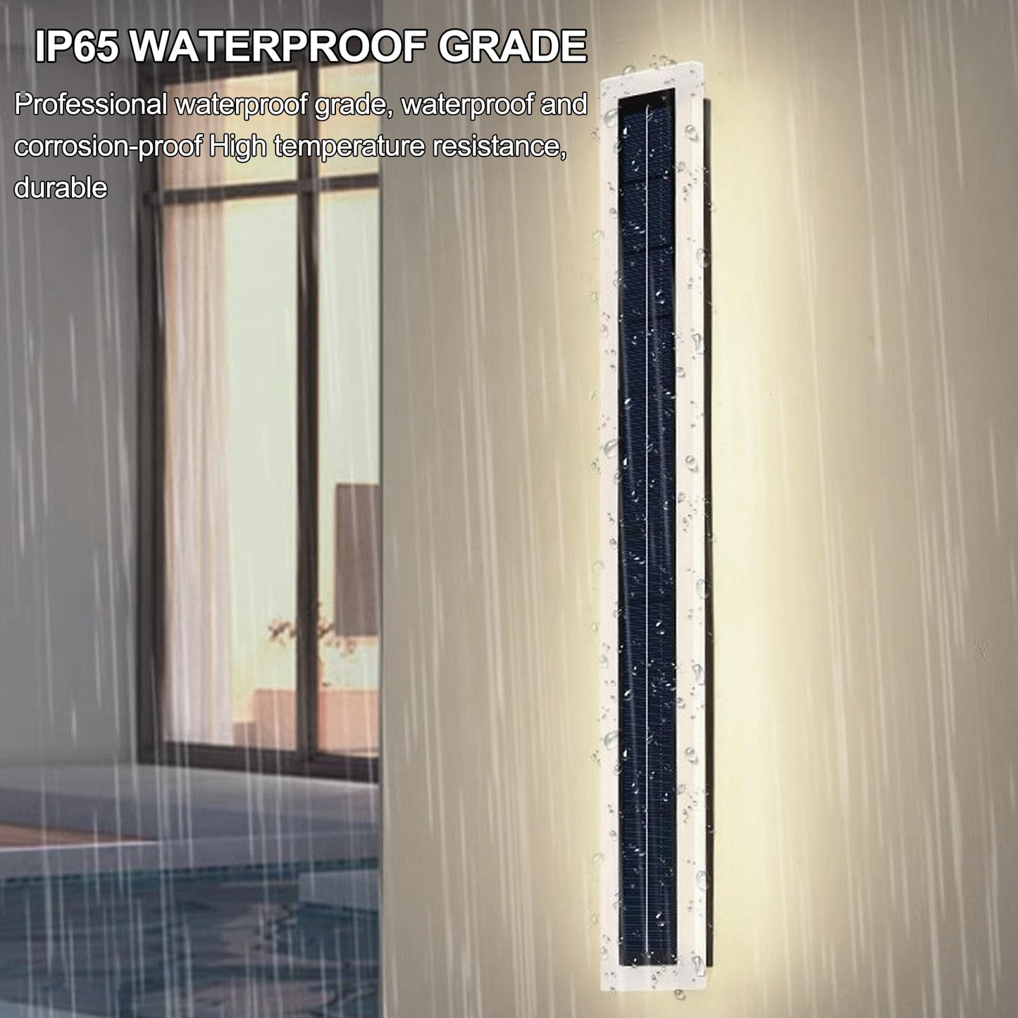 Solar Wall Lights Outdoor IP65 Waterproof LED 60CM Long Acrylic Lampshade 10W Wall Mount Light