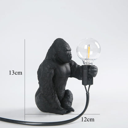 King Kong Gorilla Animal Table Lamp Indoor Resin Decoration Small Night Lamp Creative Crafts Gorilla Table Decor Lamp