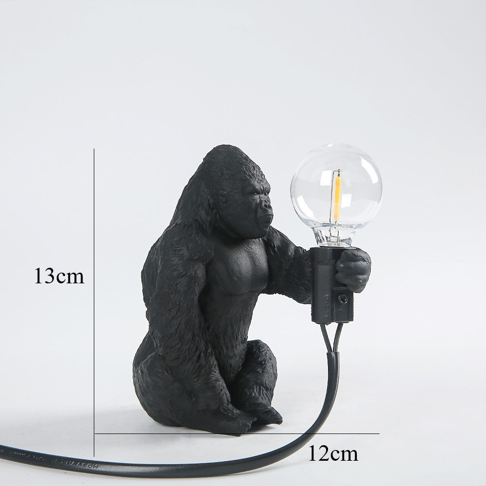 King Kong Gorilla Animal Table Lamp Indoor Resin Decoration Small Night Lamp Creative Crafts Gorilla Table Decor Lamp