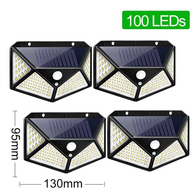 Goodland 100 LED Solar Light Outdoor Solar Lamp Powered Sunlight 3 Modes PIR Motion Sensor for Garden Decoration Wall Street