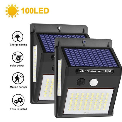 100LED Solar Light Outdoor Solar Lamp PIR Motion Sensor Wall Light Waterproof Solar Powered light for Garden Decoration