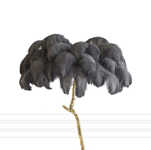 Nordic Ostrich Feather Living Room LED Floor Lamps Living Room Bedroom Modern Interior Lighting Decor Floor Light Standing Lamp