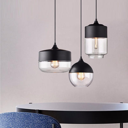 Glass Lamp Modern Pendant Lights Kitchen Fixtures For Dining Room Restaurant Bar Black White Indoor Home Hanging Lighting Lustre