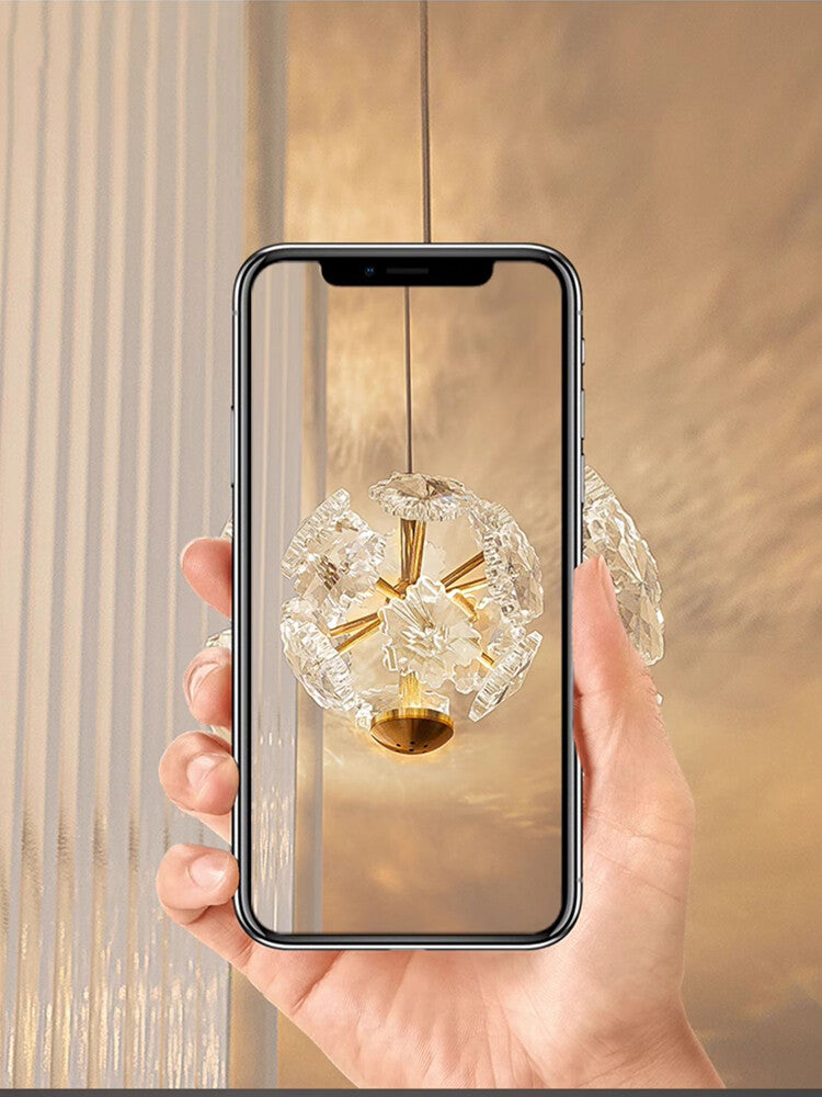 Light Luxury French Modern Crystal Bedroom Headboard Long Chandelier Dandelion Dining Room Bedroom Atmosphere Water Cube Lamp