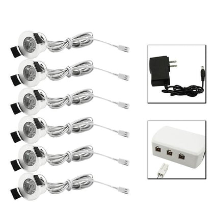 Mini LED Spot Downlights Dimmable Lamp Set Remote Controller Ceiling Recessed 1.5W 27mm Hole Silvery Cabinet Lights
