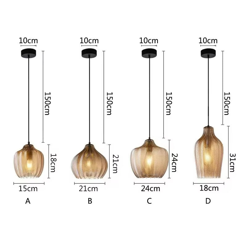 Glass Pendant Lights Restaurant Hanging Lamp Kitchen Island Dining Table Bedroom Bedside Lamp