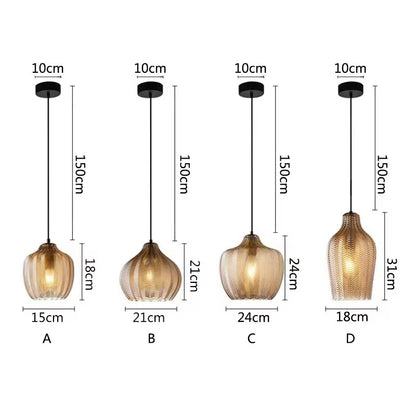 Glass Pendant Lights Restaurant Hanging Lamp Kitchen Island Dining Table Bedroom Bedside Lamp