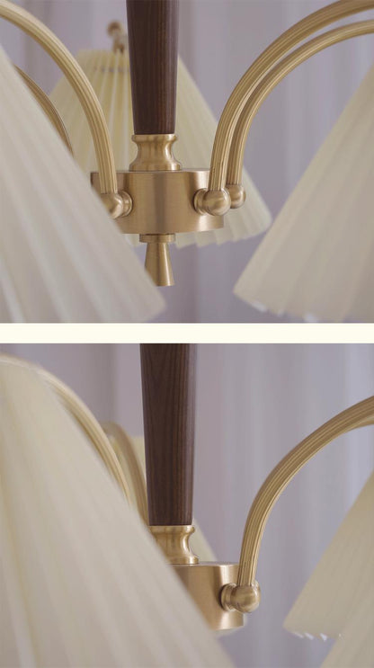 American Simple Copper Pleated Chandelier