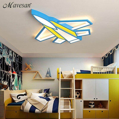 Modern LED Airplane Ceiling Lights Boy's Girl's Study Room Bedroom Lamp Lighting New Indoor Fixture With Remote Control