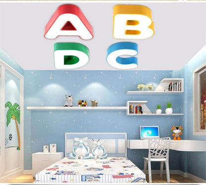 Modern Ceiling LED Lamp The Letter Metal Ironware Acrylic Colorful Iron Light Children Bedroom Indoor Lightings Light Fixture