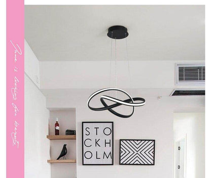 Kitchen LED Pendant Lights White Black For Shop Bar Dining Aluminum Body Dimmable With Remote Control Pendant Lamps