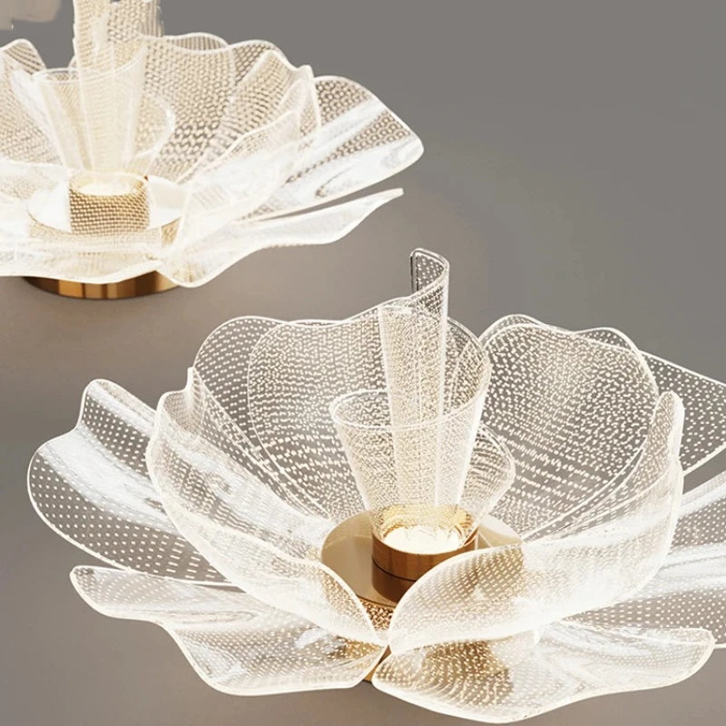 LED Ceiling Light Flower Design Acrylic Lamp Study Bedroom Entrance Hallway Light Interior Gold Luxury Lighting