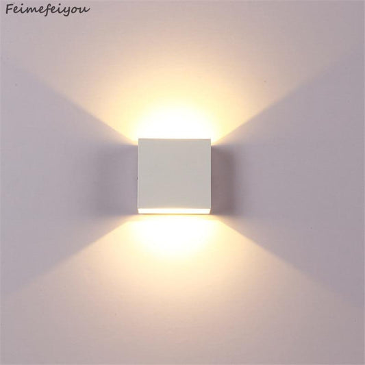 Feimefeiyou 6W lampada LED Aluminium wall light rail project Square LED wall lamp bedside lights bedroom wall decor arts