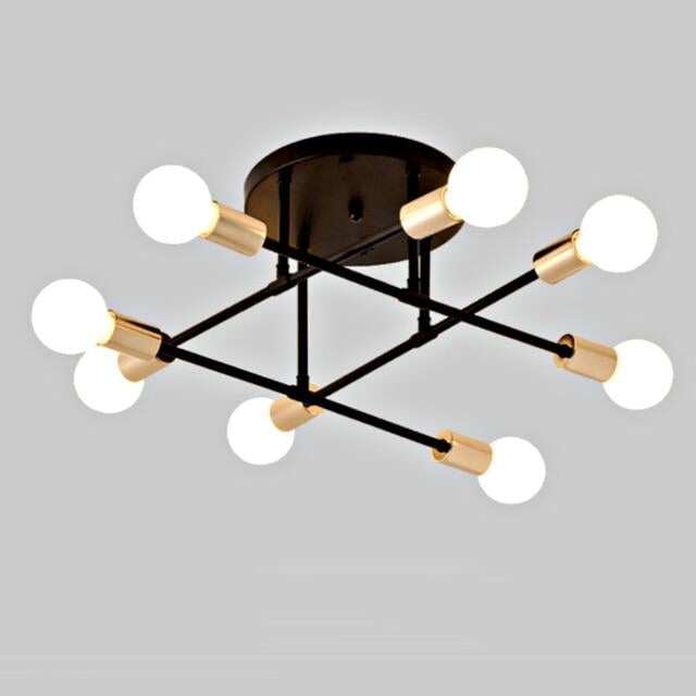 6/8 Head LED Industrial Iron Ceiling Light Living Room Lighting Nordic 220V E27 LED Lamp