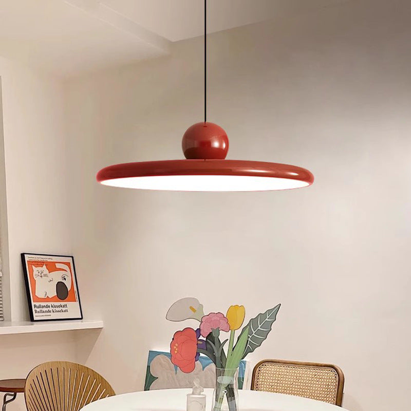 Nordic LED Pendant Light Cream Wind Flying Saucer Lamps For Living Room Bedroom Interior Illumination