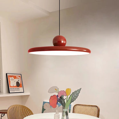 Nordic LED Pendant Light Cream Wind Flying Saucer Lamps For Living Room Bedroom Interior Illumination