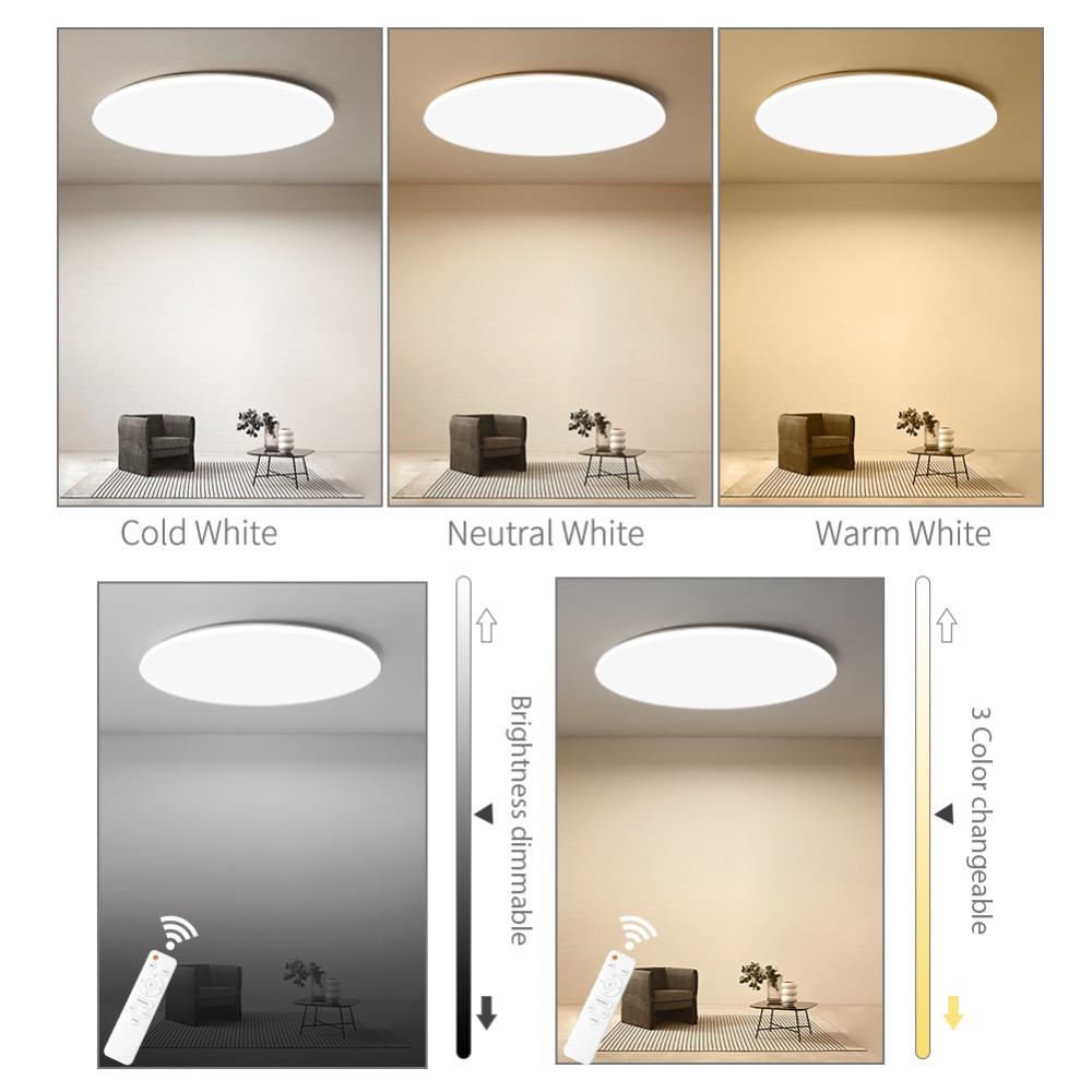 Modern LED Ceiling Light Lighting Fixture Lamp Surface Mount Living Room Bedroom Bathroom Remote Control Home Decoration Kitchen