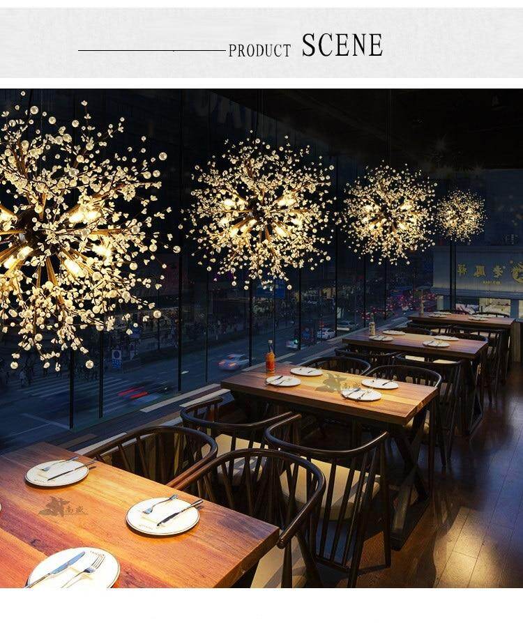 Dandelion Fireworks Modern Pendant Ceiling Lamps Loft For The Kitchen Led Pendant Lights Hanglamp Hanging Light Fixture