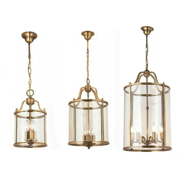 American All Copper Chandelier Glass Birdcage Copper Lamp