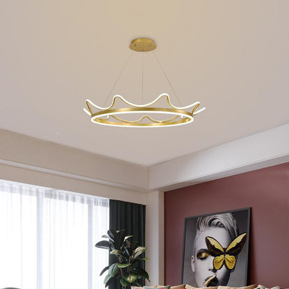 The Living Room Is Simple with Modern Crown Led Chandeliers